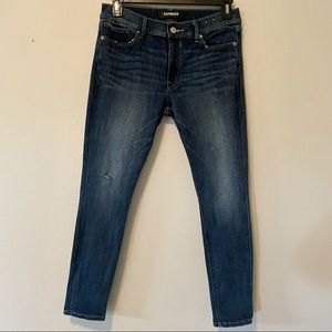 Express Dark Wash Skinny Mid-Rise Jeans Sz 10S